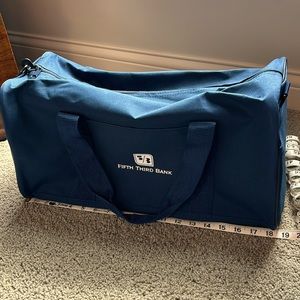 Blue duffle bag
